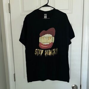 Gildan Black Tee with Gold and Red Graphic